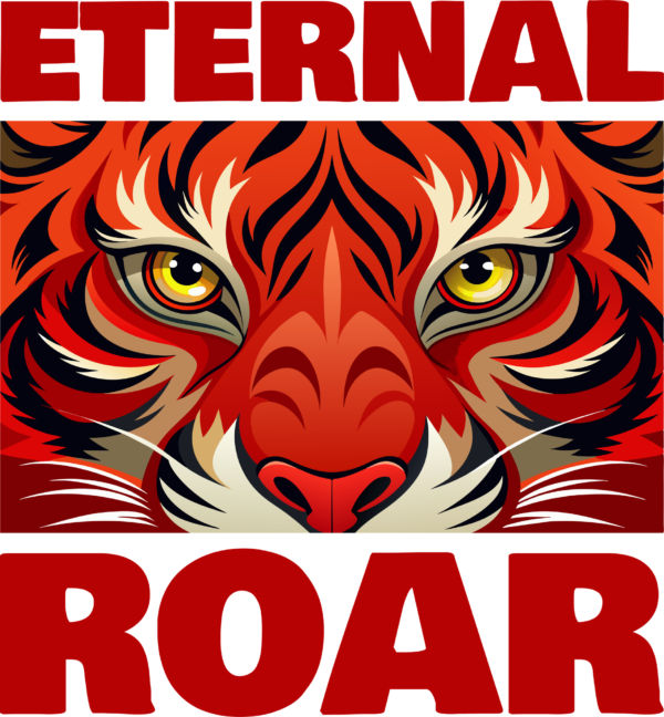 Tiger face inside a rectangle design