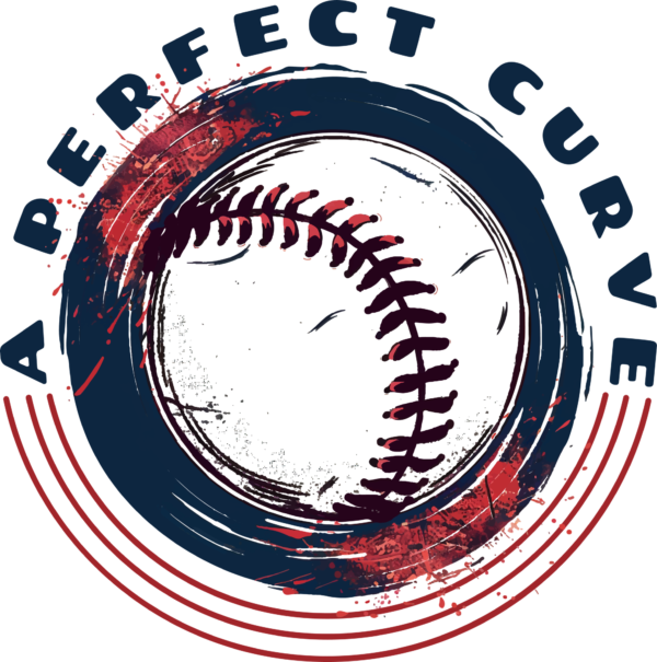 A baseball on a blue and red background design