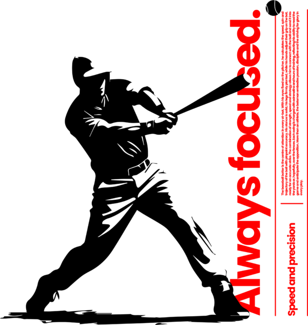 A player hitting a baseball design