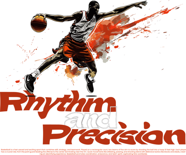 Basketball player on an abstract paint background design