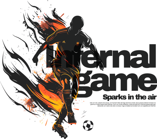 Soccer player with uniform in black orange and yellow tones design