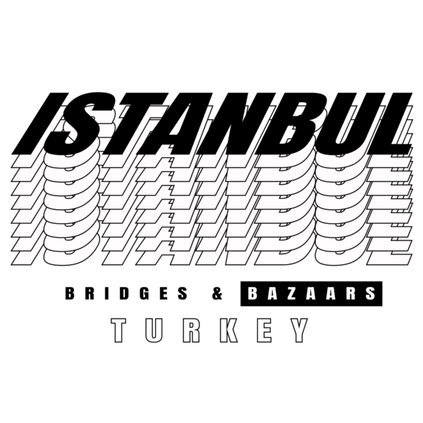 Decorative text with the name of the capital of Turkey with distortion and duplicated effect design