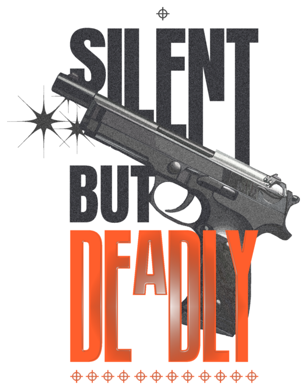 Gun silencer inspirational quote design