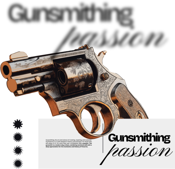 Revolver model with white background phrase and box design