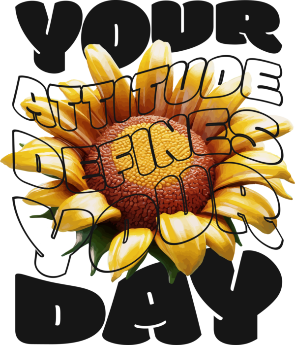Sunflower 3d with inspirational quote design