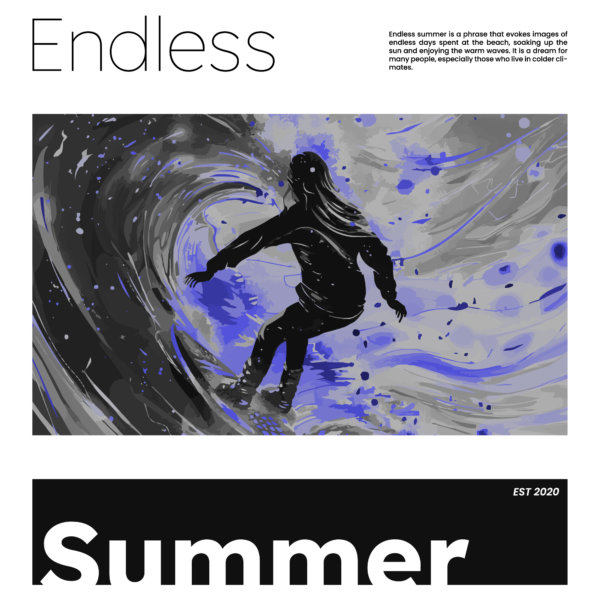 Surfing waves with a summer phrase design