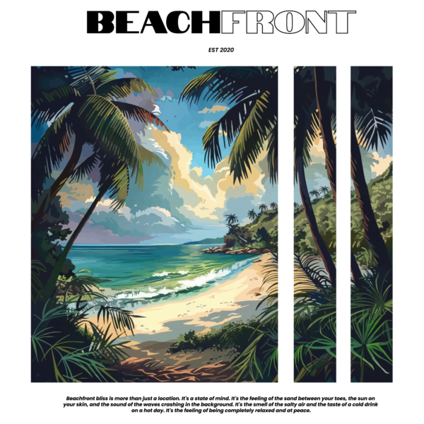 Tropical beach images strip design