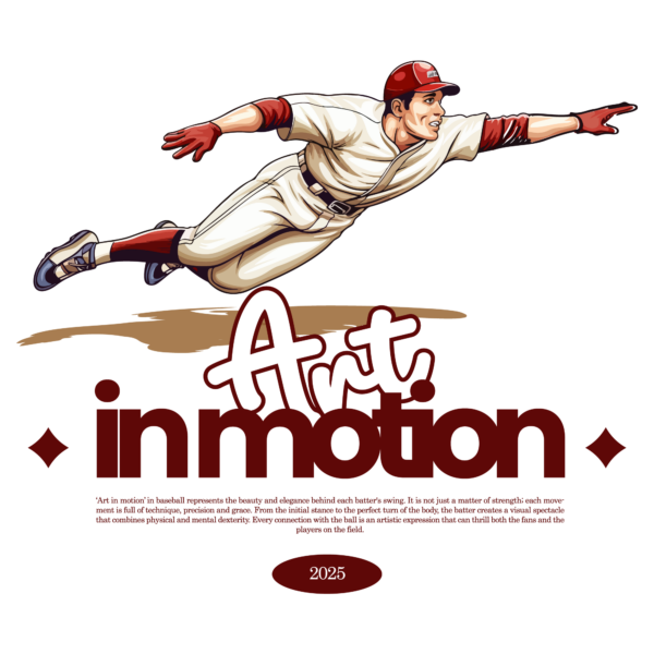 A baseball player mid jump catching the ball design