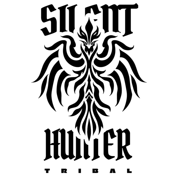 A bird in tribal illustration style in black tone design