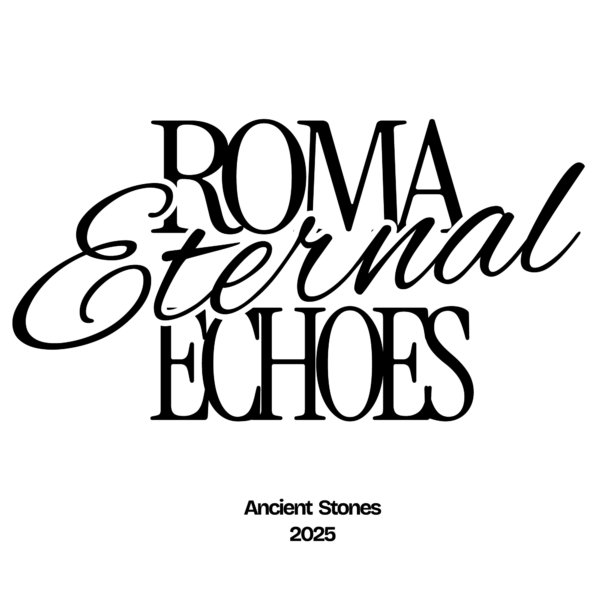 A decorative text referring to Rome Italy design