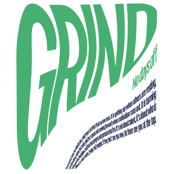 A design with a phrase that contains a twist effect design