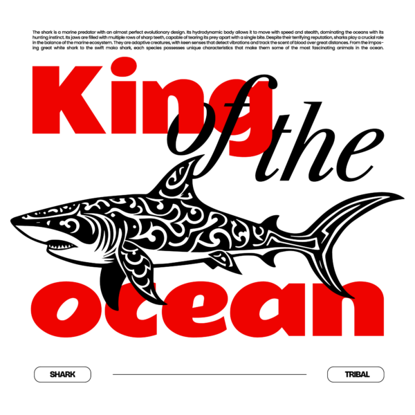 A shark with lines and spots in tribal style design