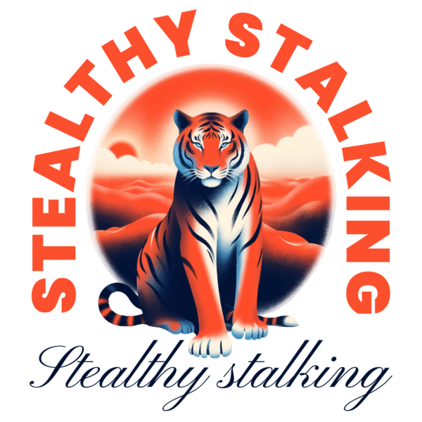 A tiger sitting on a circular landscape with a phrase in arc effect design