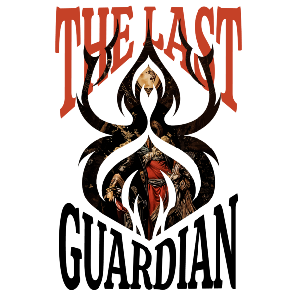 A tribal figure in the center of a design with a painting style fill illustration design