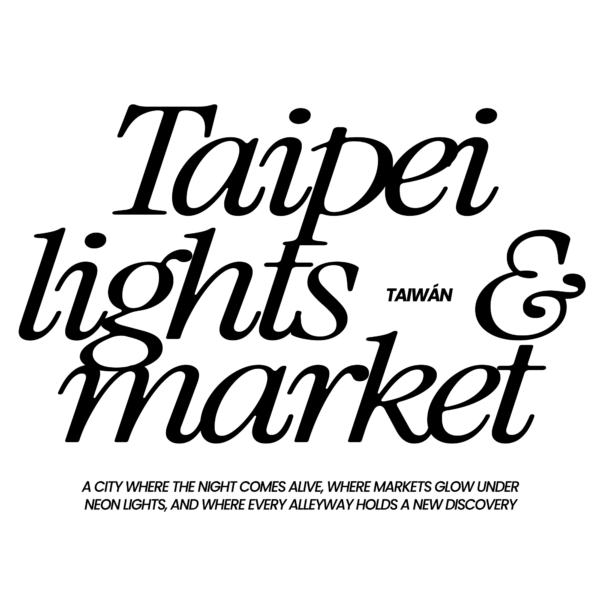 A typographic design about Taipei in a serif italic font design