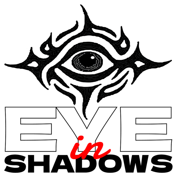 An illustrated eye in tribal style in black tones design