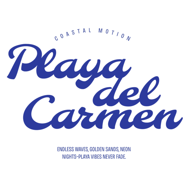 Handwritten typography in display style inspired by the beach design