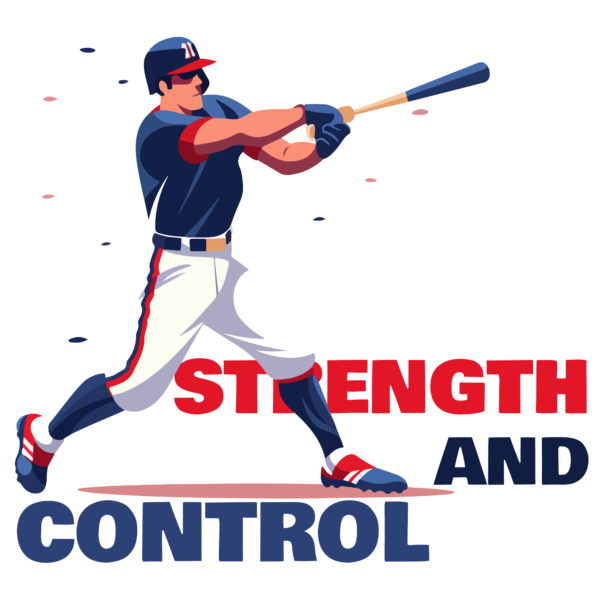 Illustration of a baseball batter in action hitting the ball design