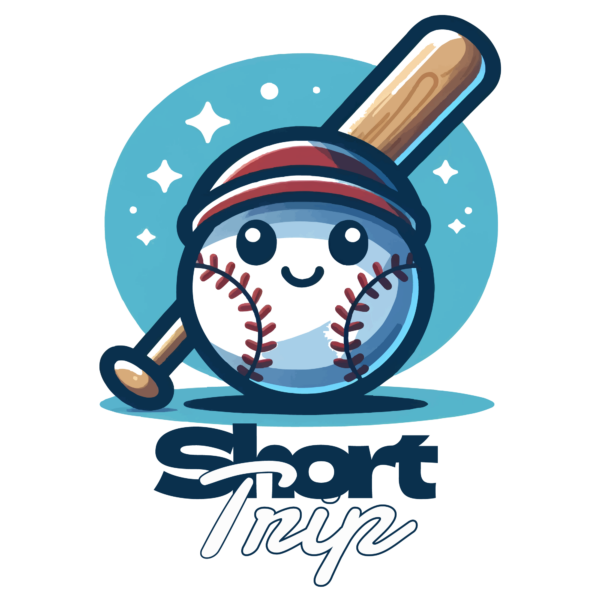 Illustration of expressive ball and bat with artistic phrase design