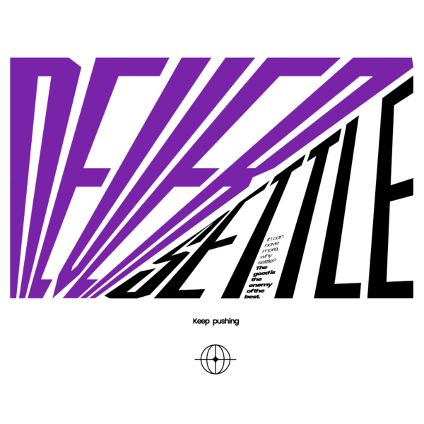 Phrase with distortion effect in purple and black tones design