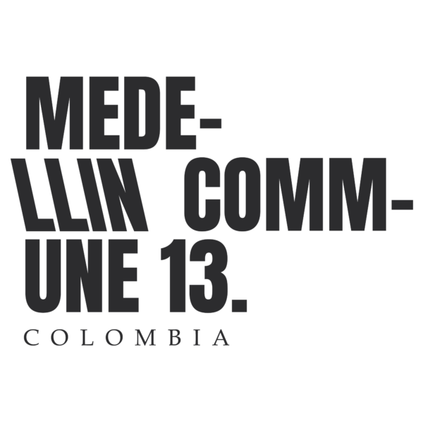 Typography in black with italic effect inspired by Medellin design