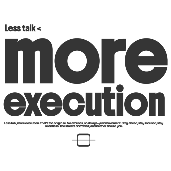 A design with a phrase in black color with a display font design