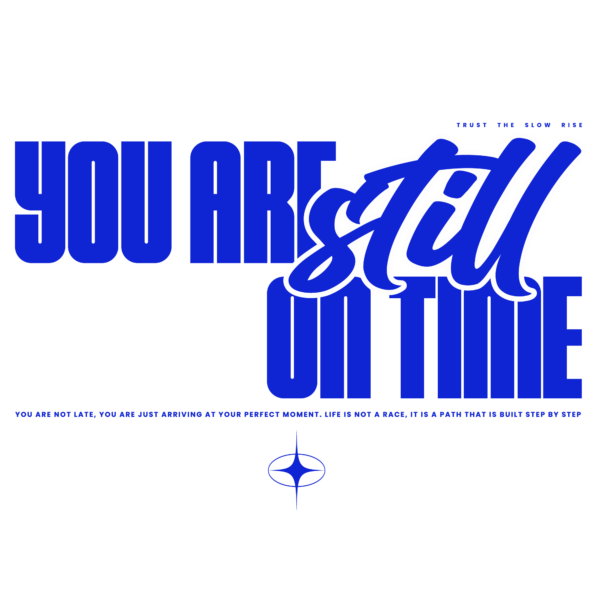 A quote in uppercase with blue fill and two font styles design