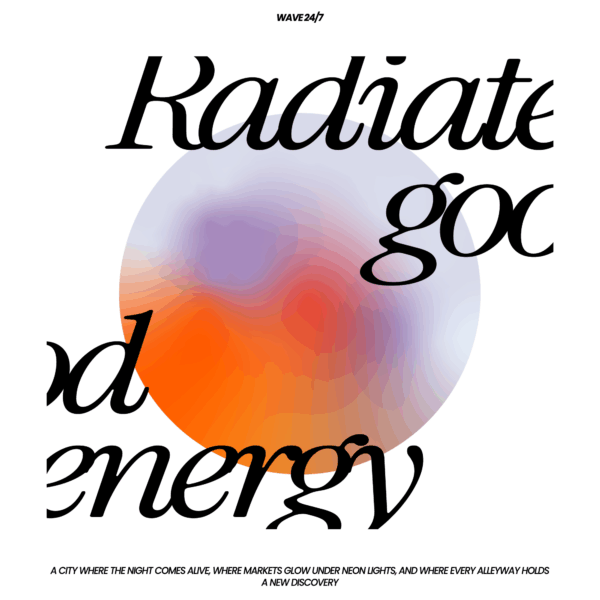 Motivational typographic design in cutout serif and circular gradient shape design