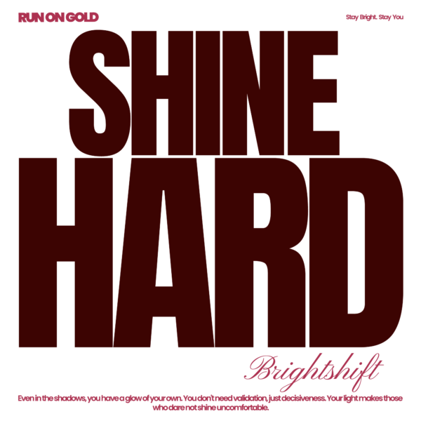 Typographic composition with a motivational quote in bold sans serif font in uppercase and wine tone design