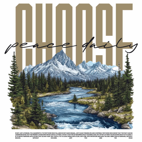 A typographic design inspired by a landscape of mountains and rivers design