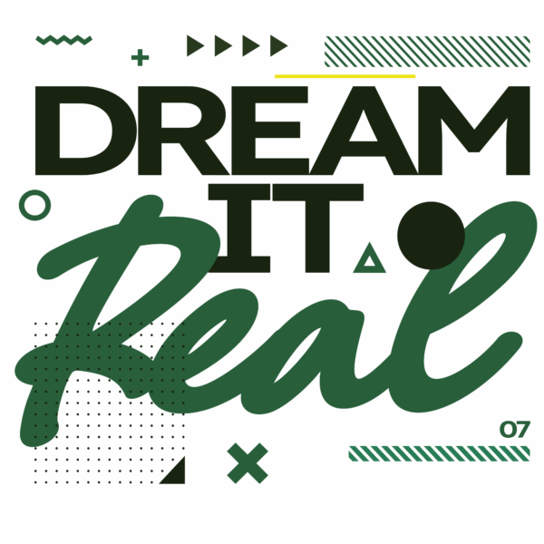 Street design with green typography and inspirational quote design