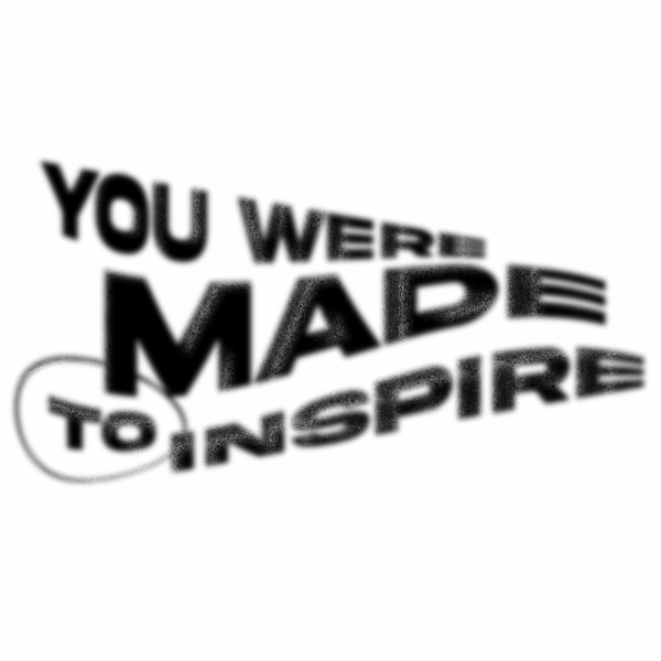 Typographic composition in black with embossed edges and blur effect design