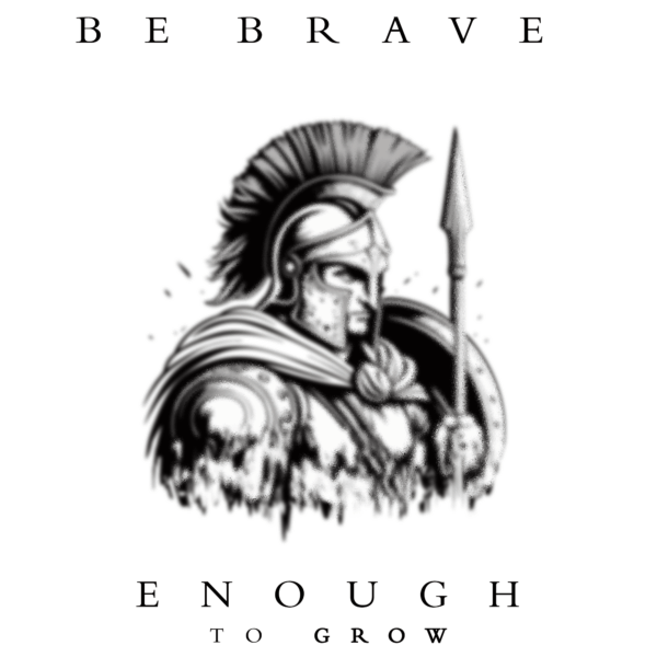 Typographic design with Spartan image and motivational quote in black design