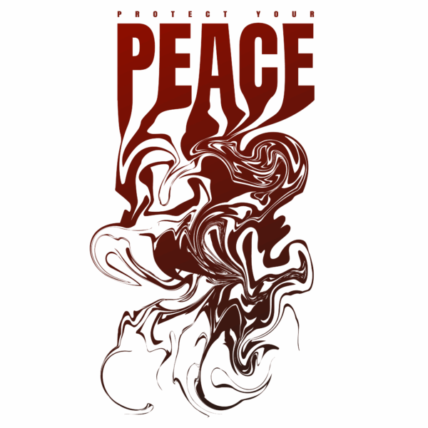 Vertical moving typographic phrase with liquid effect design