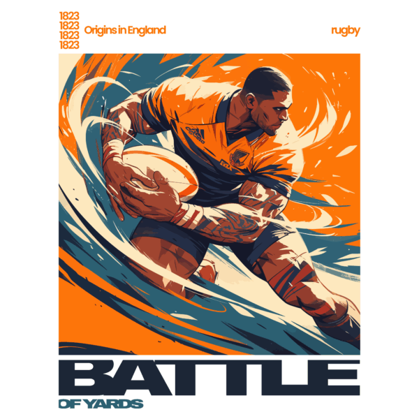 American football player protecting the ball on an abstract background design