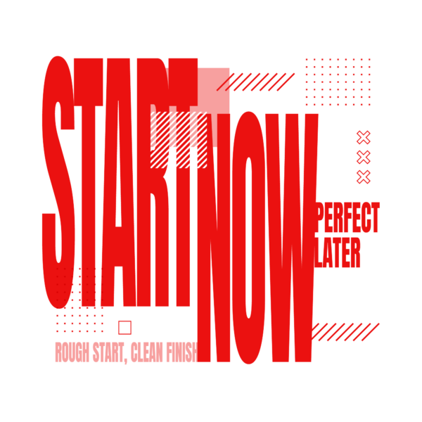 An inspiring typographic design in red tone with geometric elements design