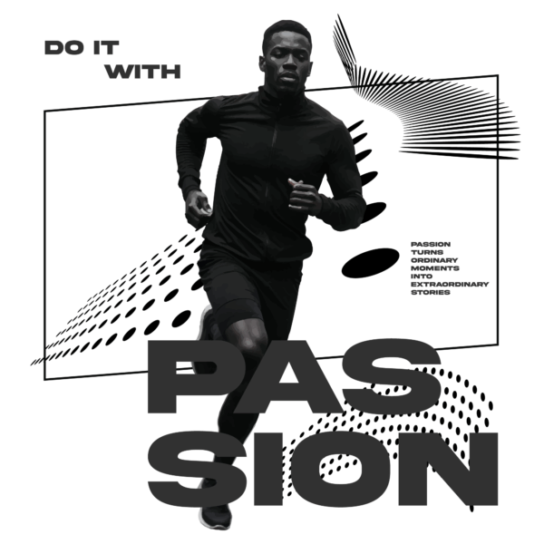 Athlete running with streetwear elements design