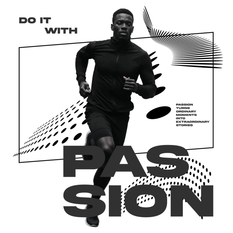 Athlete running with streetwear elements design