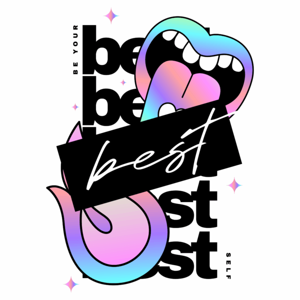 Motivational phrase with decorative elements design