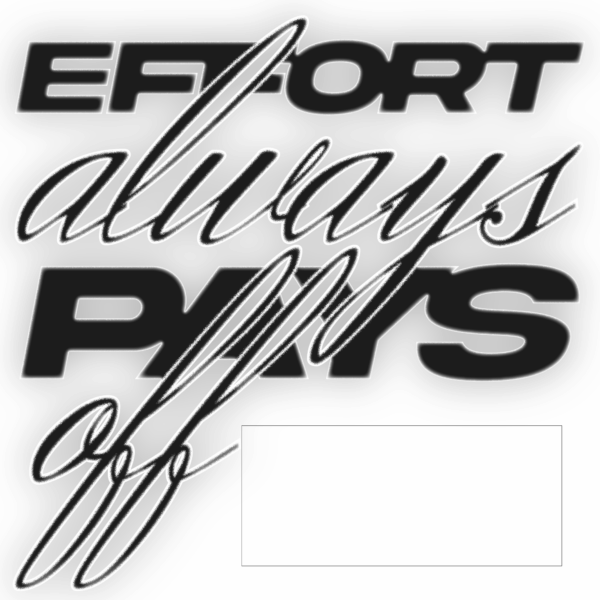 Motivational quote black tones two fonts dark glow design