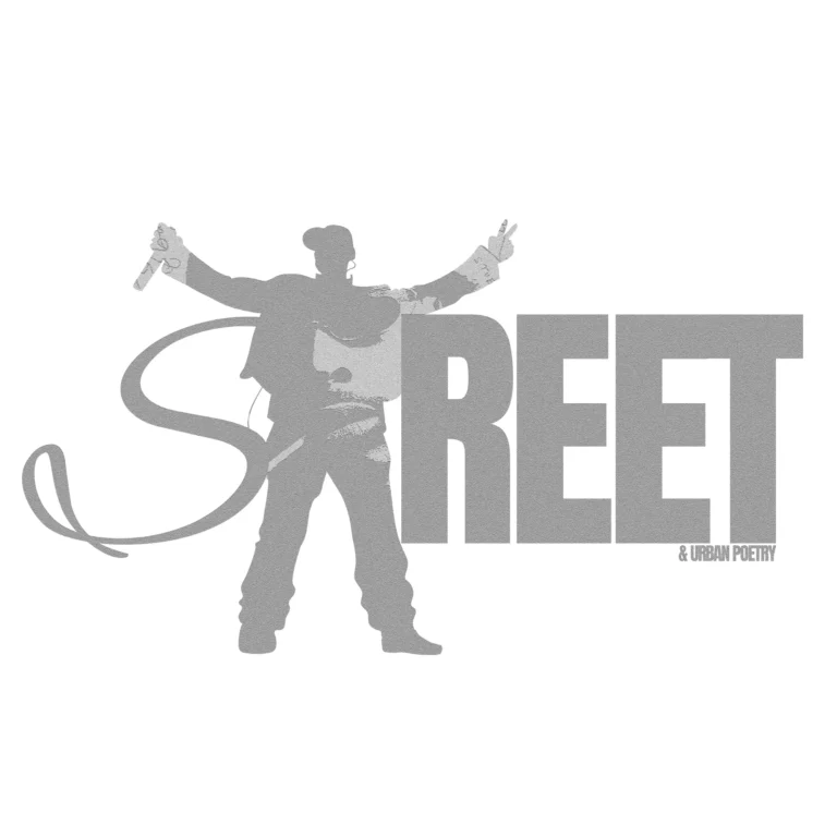 Gray textured performer hip hop typography design