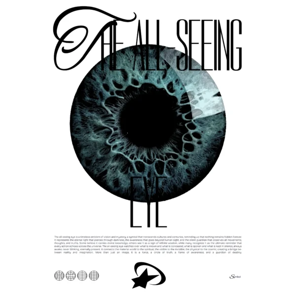 Cosmic glitch eye artwork script serif font design