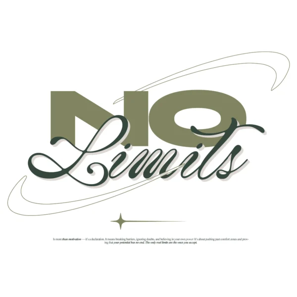 No limits motivation typography script font design