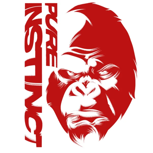 red gorilla stencil instinct design