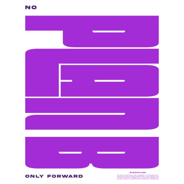 bold purple block typography poster with microcopy design