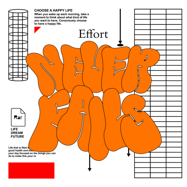 Collage street art composition with grid and arrows design