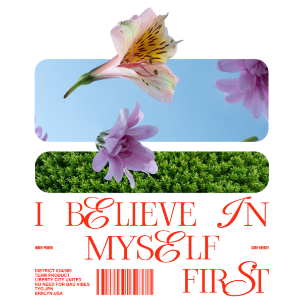 I believe in myself serif statement with barcode design