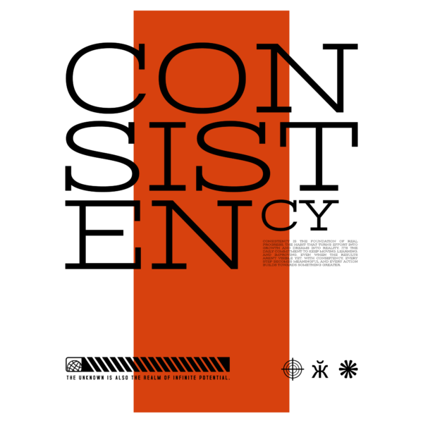 Large display letters over contrast rectangle design