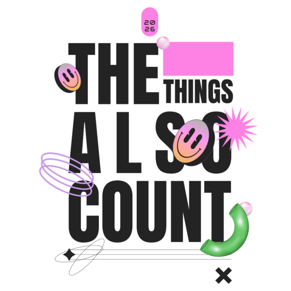 Motivational stacked type with pastel stickers design