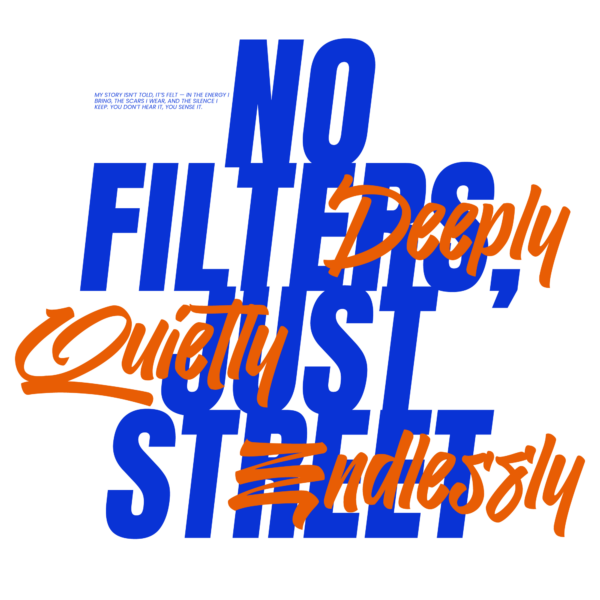 Typographic poster no filters with script words design